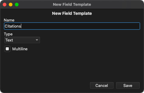 Field Template Editor