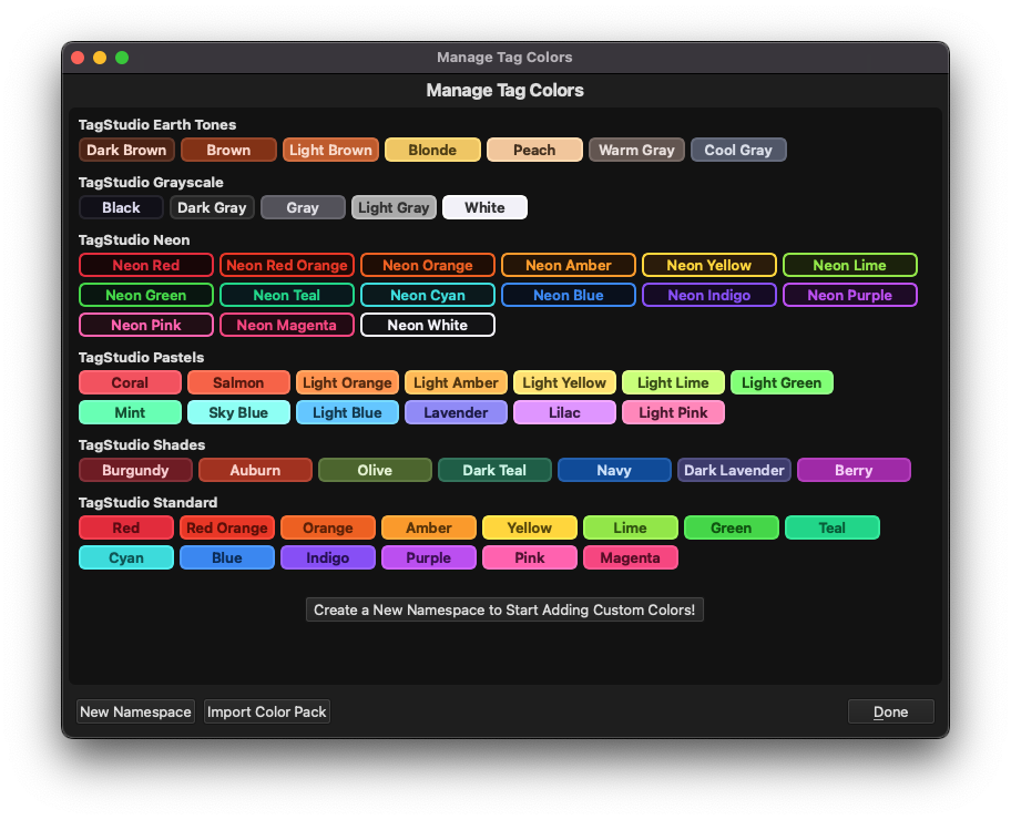 Tag Color Manager